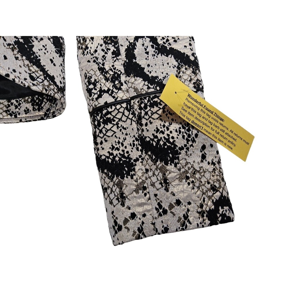 Helen Berman London Jacket S 4 6 Blazer Modo Snakeskin Print Black Gold 80s Rock - Picture 9 of 9